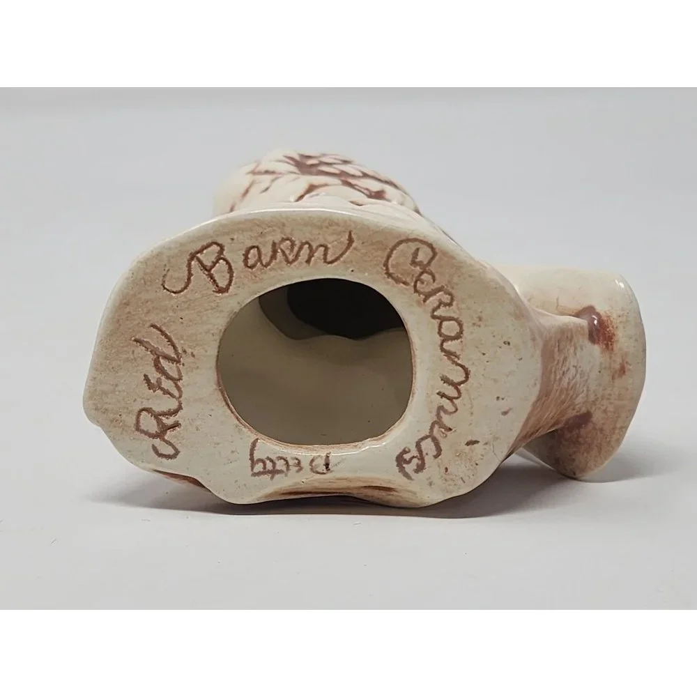 Red Barn Ceramics Brown And White Bird Figurine‎ Signed By Betty